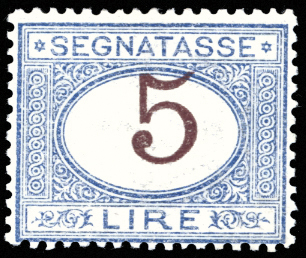 1874 - 5 lire azzurro e bruno ... 