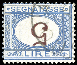 1874 - 5 lire azzurro e bruno, ... 