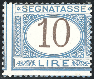 1874 - 10 lire azzurro e bruno ... 