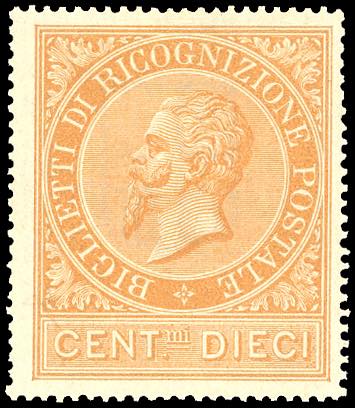 1874 - 10 cent. ocra arancio (1), ... 