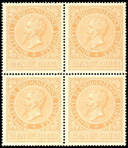 1874 - 10 cent. ocra arancio (1), ... 