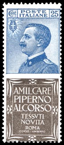 1924 - 25 cent. Piperno (6), gomma ... 