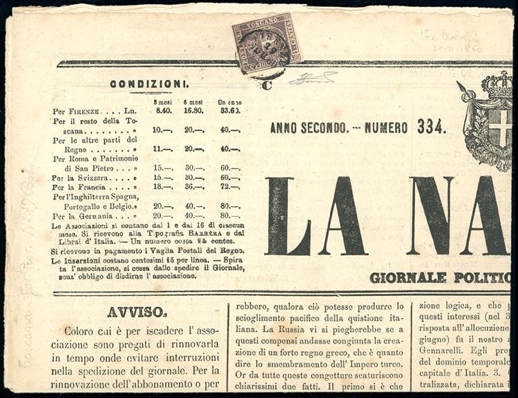 1860 - 1 cent. violetto bruno ... 