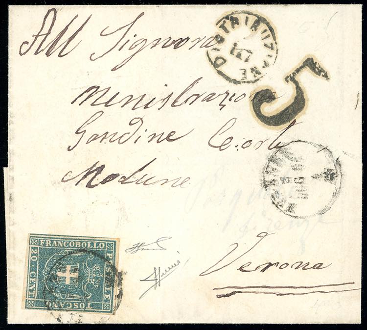 1861 - 20 cent. azzurro (20), ... 