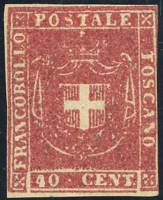 1860 - 40 cent. carminio (21), ... 
