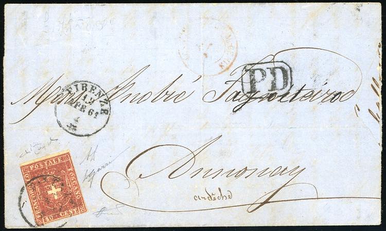 1861 - 40 cent. carminio (21), ... 