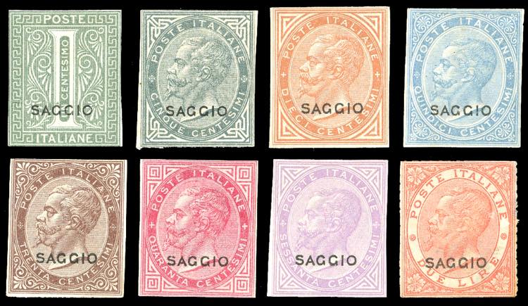 1863 - De La Rue, 8 valori ... 