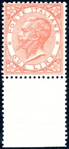 1865 - 2 lire De La Rue, tiratura ... 