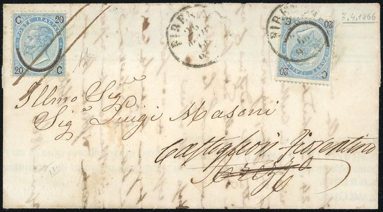 1866 - 20 cent. su 15 cent. Ferro ... 