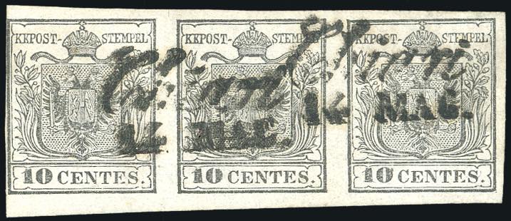 1850 - 10 cent. grigio nero, I ... 