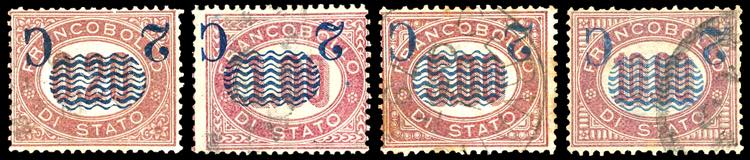 1878 - Servizio soprastampati, ... 