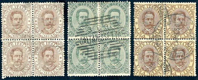 1889 - 40 cent., 45 cent., 1 lira ... 