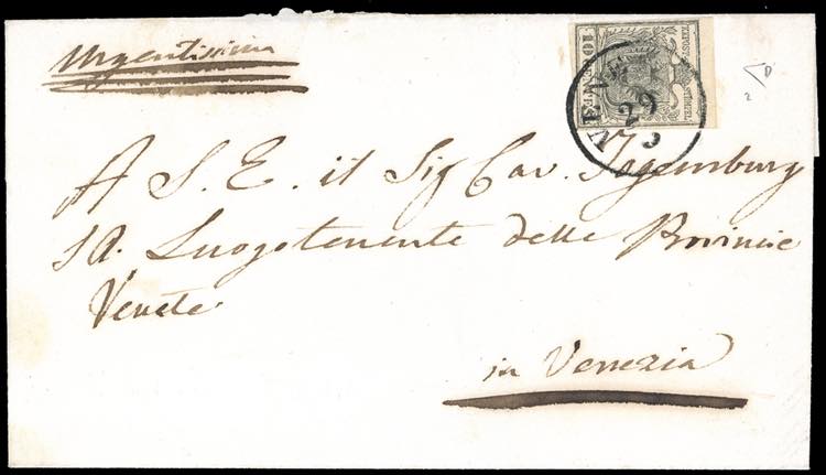 1850 - 10 cent. grigio nero, ... 