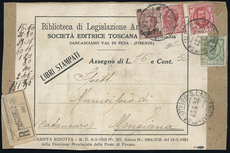 1927 - 7 1/2 su 85 cent. Michetti ... 