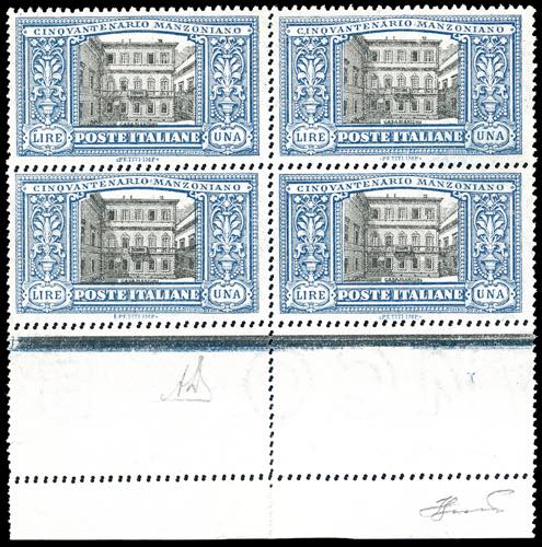 1923 - 1 lira Manzoni, doppia ... 