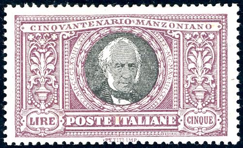 1923 - 5 lire Manzoni (156), buona ... 