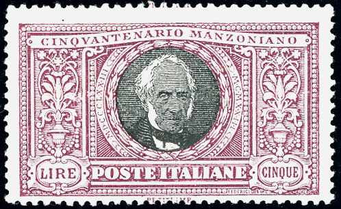 1923 - 5 lire Manzoni, ritocco ... 