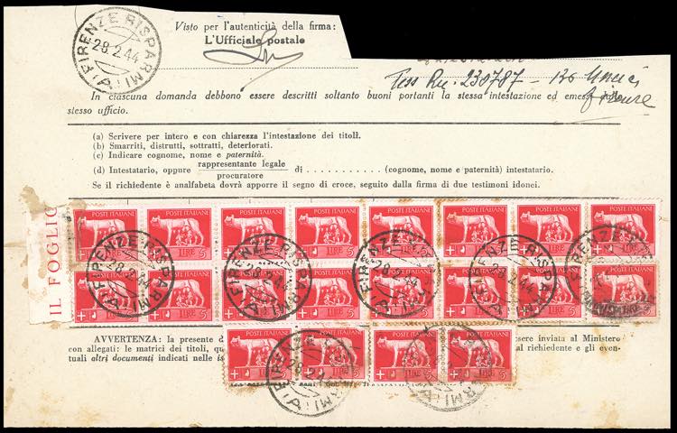 1943 - Due ampi frammenti di ... 