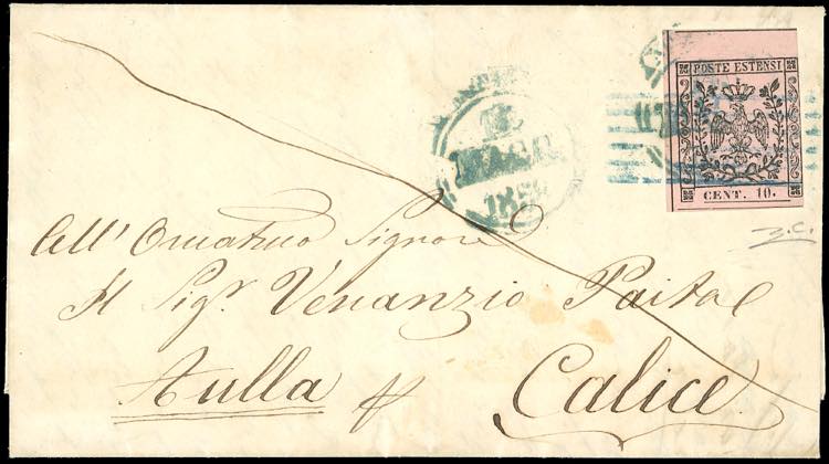 1858 - 10 cent. rosa, punto dopo ... 