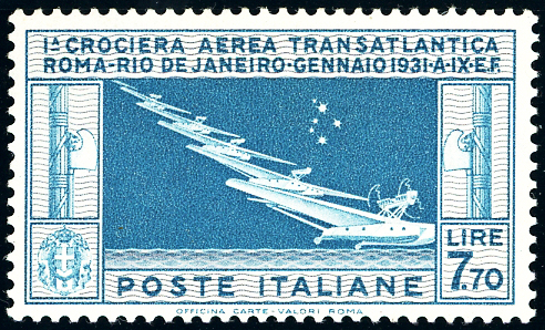 1930 - 7,70 lire Crociera Balbo ... 