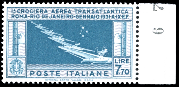 1930 - 7,70 lire Crociera Balbo ... 