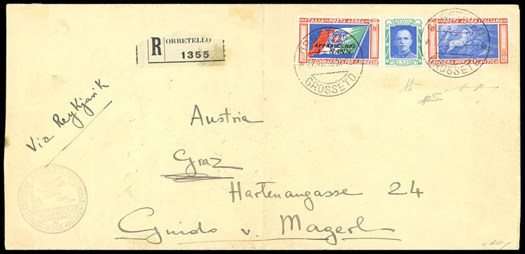 1933 - 5,25 + 19,75 lire Trittico ... 