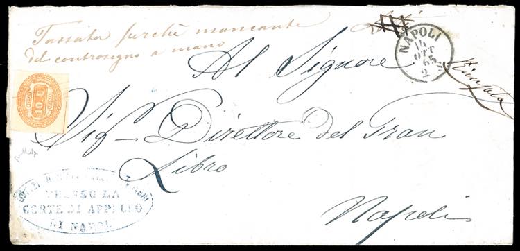 1865 - 10 cent. arancio (1b), ... 