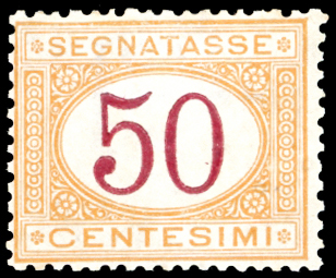 1870 - 50 cent. ocra e carminio ... 