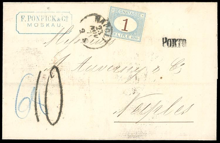 1871 - 1 lira azzurro chiaro e ... 