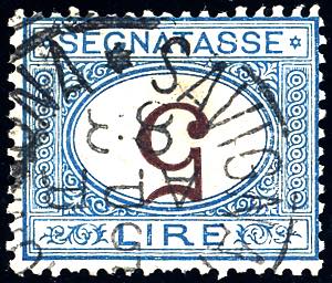 1874 - 5 lire azzurro e bruno, ... 