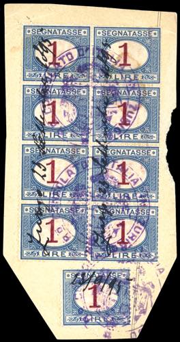 1895 - 1 lira azzurro e carminio ... 