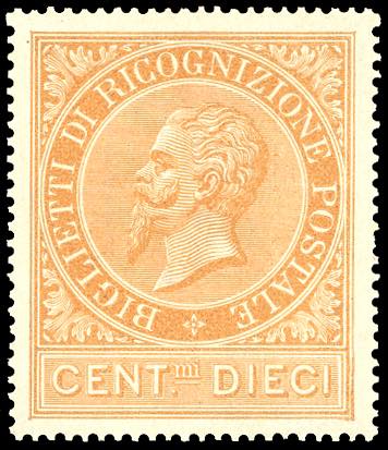 1874 - 10 cent. ocra arancio (1), ... 
