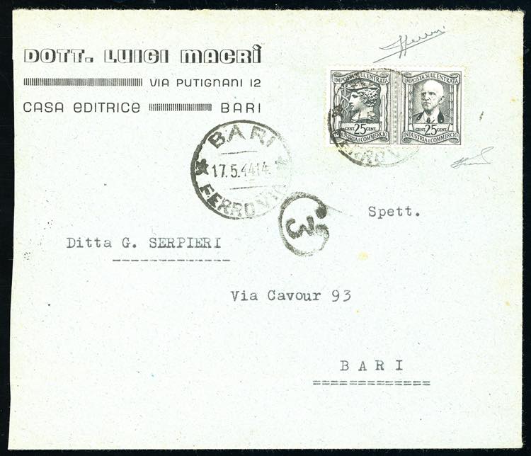 1944 - 25 cent. marca da bollo ... 