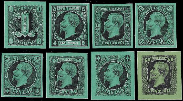 1863 - Saggi Ronchi, 8 valori ... 