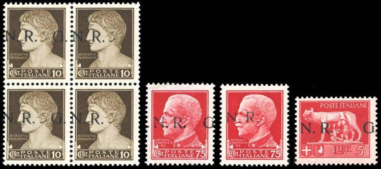 1944  -10 cent. blocco di quattro, ... 