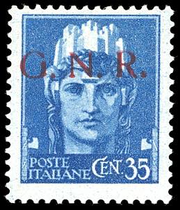 1943 - 35 cent. soprastampa G.N.R. ... 