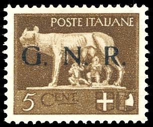 1943 - 5 cent. bruno, soprastampa ... 