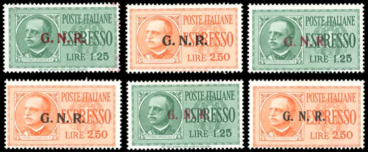1943/44 - Soprastampati G.N.R., ... 