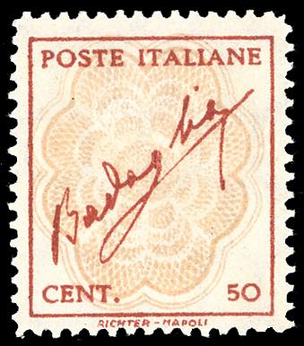 1944 - 50 cent. rosso e bistro ... 