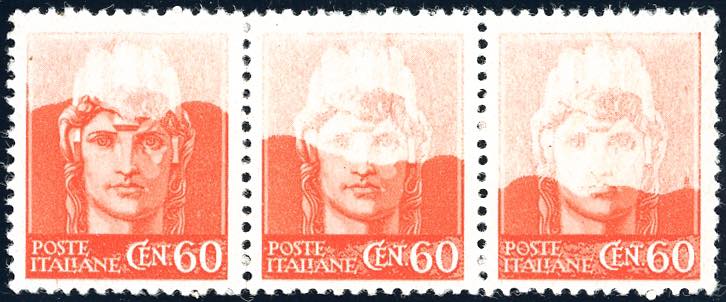 1945 - 60 cent. arancio, striscia ... 