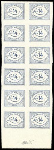 CORALIT 1945 - 14 lire azzurro ... 