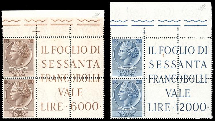 1954 - 100  e 200 lire Turrita ... 