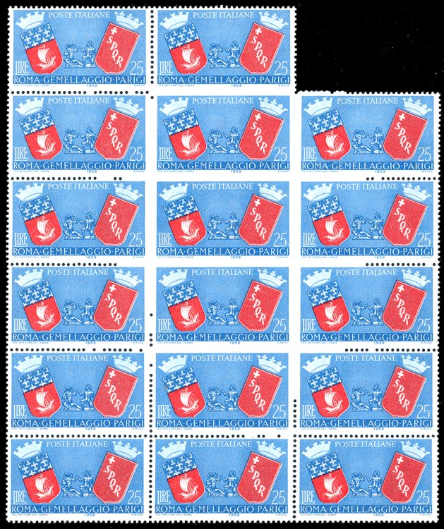 1959 - 25 lire Roma-Parigi, blocco ... 