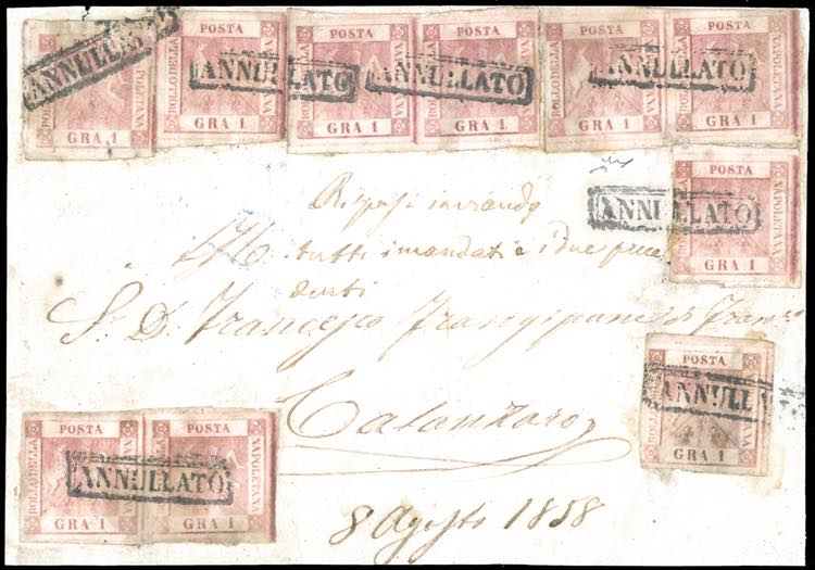 1858 - 1 grano rosa chiaro (3), ... 