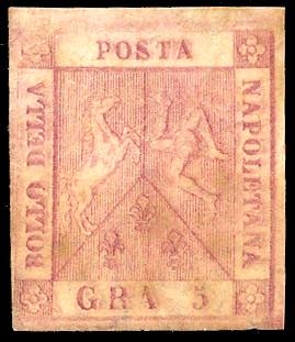 1859 - 5 grana carminio rosa, II ... 