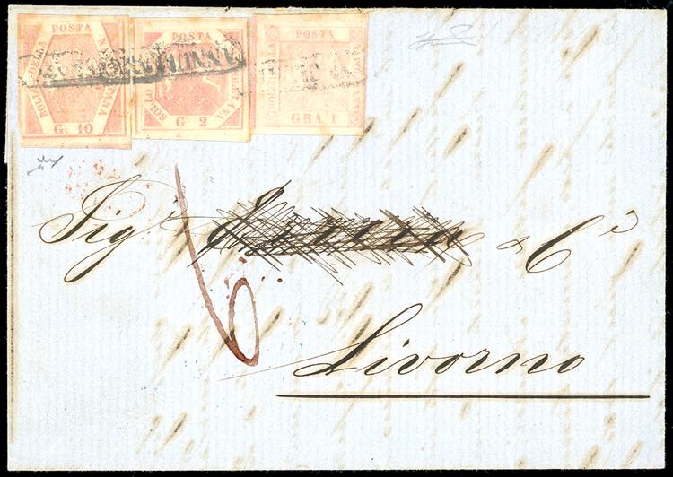 1859 - 10 grana carminio rosa, II ... 