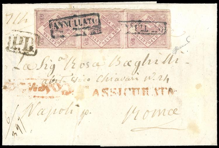 1858 - 20 grana rosa brunastro, I ... 