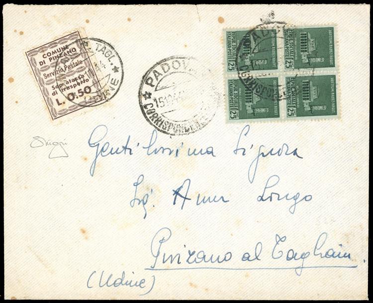 PINZANO 1944 - 0,50 lire marca del ... 