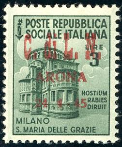 ARONA 1945 - 3 lire soprastampato ... 