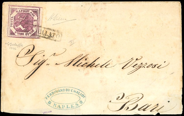 1860 - 2 grana violetto, falso per ... 